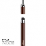 Elago Stylus Retractable Pen - писалка за iPhone, iPad, Samsung и капацитивни дисплеи (кафяв) 1