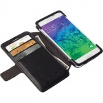 Krusell Malmo Flip Cover - кожен калъф, тип портфейл и поставка за Samsung Galaxy Alpha SM-G850 (черен) 2