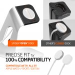Spigen Watch Stand S330 - стабилна алуминиева поставка за Apple Watch (сребрист-черен) 4