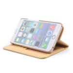 Prodigee Wallegee+ Case - кожен калъф, тип портфейл с отделящ се кейс и поставка за iPhone 6, iPhone 6S (златист) 3