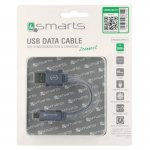 4smarts GleamCord Micro-USB Data Cable - качествен microUSB кабел за мобилни устройства (15см) (сив) 2