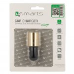 4smarts Hybrid 2.0 In-Car Metal Charger 3.1A - зарядно за кола (3.1 Ампера) с 2 USB изхода за мобилни устройства (черен-златист) 1
