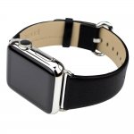 Caseual Leather Band - класическа кожена каишка от естествена кожа за Apple Watch 42мм (черен) 1