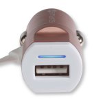 4Smarts MultiCord Car Charger - зарядно за кола с кабел за microUSB и Lightning стандарти за мобилни устройства (розово злато) 2