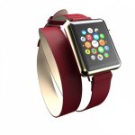 Incipio Reese Double Wrap Watch Band - класическа кожена каишка за Apple Watch 38мм, 40мм (червен) 1