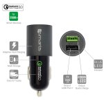 4smarts Qualcomm Rapid Quick Charge 2.0 In-Car Charger 4.5A - зарядно за кола с технология за бързо зареждане (4.5 Ампера) с 2 USB изхода (черен-сив) 1