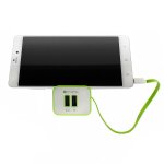 4smarts Wall Stand Charger 5.2A - USB захранване с вграден MicroUSB кабел и 2 USB изхода (бял-зелен) 1