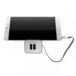 4smarts Wall Stand Charger 5.2A - USB захранване с вграден MicroUSB кабел и 2 USB изхода (бял-сив) 3