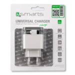 4smarts Wall Stand Charger 5.2A - USB захранване с вграден MicroUSB кабел и 2 USB изхода (бял-сив) 4
