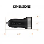 Spigen 4.8 Amp Dual Port USB Car Charger F24QC - зарядно за кола с два USB изхода (2.4A + 2.4A) за мобилни устройства  6