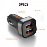Spigen 4.8 Amp Dual Port USB Car Charger F24QC - зарядно за кола с два USB изхода (2.4A + 2.4A) за мобилни устройства  1