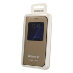 Samsung S-View Cover EF-CG930PFEGWW - оригинален кожен калъф за Samsung Galaxy S7 (златист) 3