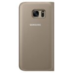 Samsung S-View Cover EF-CG930PFEGWW - оригинален кожен калъф за Samsung Galaxy S7 (златист) 2