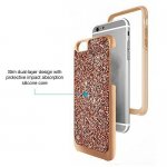 Prodigee Fancee Case - хибриден удароустойчив кейс с кристали за iPhone 6S, iPhone 6 (розово злато) 1