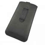 Telone Neo Pouch Size 17 - вертикален кожен калъф, тип джоб с лента за издърпване за iPhone 6 Plus, iPhone 6S Plus, Samsung Galaxy Note 4 и други (тъмносив) 1