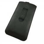 Telone Neo Pouch Size 14 - вертикален кожен калъф, тип джоб с лента за издърпване за HTC M8, LG G3, Samsung Galaxy Note 1, Sony E4/T3/Z1/Z2/Z3 и други (черен) 1