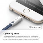 Elago Tangle-Free Lightning USB Cable - кабел за iPhone 6, iPhone 6S, iPad Air, iPad 5 (2017) и всеки Apple продукт с Lightning (бял-син) 2