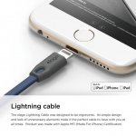 Elago Tangle-Free Lightning USB Cable - сертифициран MFI Lightning кабел за iPhone, iPad, iPod с Lightning (сив-син) 2