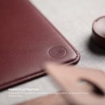 Elago Leather Mouse Pad - дизайнерски кожен пад за мишка (бургунди) 1