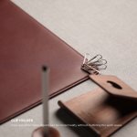 Elago Leather Mouse Pad - дизайнерски кожен пад за мишка (бургунди) 2