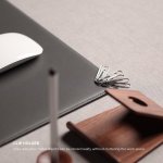 Elago Leather Mouse Pad - дизайнерски кожен пад за мишка (тъмносив) 1