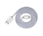 Devia Fashion MFI Lightning Data Cable 1.2m. - сертифициран плетен lightning кабел (120 см.) за iPhone, iPad и iPod с Lightning вход (сребрист) 1