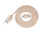 Devia Fashion MFI Lightning Data Cable 2m. - сертифициран плетен lightning кабел (200см.) за iPhone, iPad и iPod с Lightning вход (златист) 1