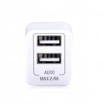 Devia Rockwall 2 Travel Charger US - захранване за ел. мрежа с 2xUSB изхода (2.4 ампера) (бял) 2