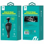 Devia Vortex Car Charger with Bluetooth Headset - зарядно за кола с Fast Charge USB изход и вградена блутут слушалка 1