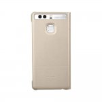 Huawei Flip Case with Window - оригинален кожен калъф с отвор за дисплея за Huawei P9 Plus (златист) 2