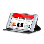 4smarts Chelsea Smart Cover Window Case - кожен калъф с отвор за дисплея за Huawei P9 Plus (черен) 4