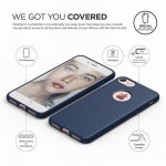 Elago S7 Slim Fit Soft Case + HD Clear Film - тънък силиконов калъф и HD покритие за iPhone 8, iPhone 7 (тъмносин-мат) 5