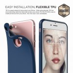 Elago S7 Slim Fit Soft Case + HD Clear Film - тънък силиконов калъф и HD покритие за iPhone 8, iPhone 7 (тъмносин-мат) 2