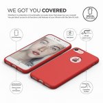 Elago S7 Slim Fit Soft Case + HD Clear Film - тънък силиконов калъф и HD покритие за iPhone 8, iPhone 7 (червен-мат) 3