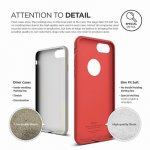 Elago S7 Slim Fit Soft Case + HD Clear Film - тънък силиконов калъф и HD покритие за iPhone 8, iPhone 7 (червен-мат) 6