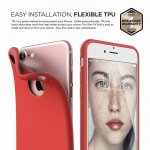 Elago S7 Slim Fit Soft Case + HD Clear Film - тънък силиконов калъф и HD покритие за iPhone 8, iPhone 7 (червен-мат) 1