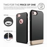 Elago S7 Glide Case + HD Clear Film - поликарбонатов кейс и HD покритие за iPhone 8, iPhone 7 (черен-златист) 5