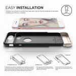 Elago S7 Glide Case + HD Clear Film - поликарбонатов кейс и HD покритие за iPhone 8, iPhone 7 (черен-златист) 4
