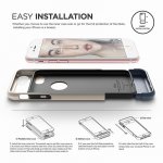Elago S7 Glide Case + HD Clear Film - поликарбонатов кейс и HD покритие за iPhone 8, iPhone 7 (златист-тъмносин) 6