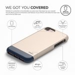 Elago S7 Glide Case + HD Clear Film - поликарбонатов кейс и HD покритие за iPhone 8, iPhone 7 (златист-тъмносин) 2