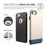 Elago S7 Glide Case + HD Clear Film - поликарбонатов кейс и HD покритие за iPhone 8, iPhone 7 (златист-тъмносин) 1