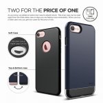 Elago S7 Glide Case + HD Clear Film - поликарбонатов кейс и HD покритие за iPhone 8, iPhone 7 (тъмносин-прозрачен) 1