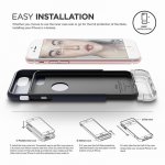 Elago S7 Glide Case + HD Clear Film - поликарбонатов кейс и HD покритие за iPhone 8, iPhone 7 (тъмносин-прозрачен) 6