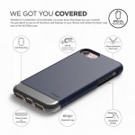 Elago S7 Glide Case + HD Clear Film - поликарбонатов кейс и HD покритие за iPhone 8, iPhone 7 (тъмносин-прозрачен) 3