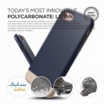 Elago S7 Glide Case + HD Clear Film - поликарбонатов кейс и HD покритие за iPhone 8, iPhone 7 (тъмносин-златист) 5