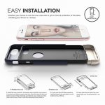 Elago S7 Glide Case + HD Clear Film - поликарбонатов кейс и HD покритие за iPhone 8, iPhone 7 (тъмносин-златист) 6