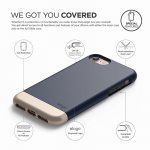 Elago S7 Glide Case + HD Clear Film - поликарбонатов кейс и HD покритие за iPhone 8, iPhone 7 (тъмносин-златист) 3