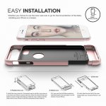 Elago S7 Glide Case + HD Clear Film - поликарбонатов кейс и HD покритие за iPhone 8, iPhone 7 (розово злато) 6