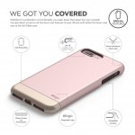 Elago S7 Glide Case + HD Clear Film - поликарбонатов кейс и HD покритие за iPhone 8 Plus, iPhone 7 Plus (розово злато) 1