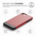 Elago S7 Glide Case + HD Clear Film - поликарбонатов кейс и HD покритие за iPhone 8, iPhone 7 (червен-черен) 4